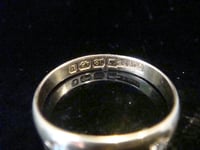 Image 2 of EDWARDIAN 18CT ORNATE YELLOW GOLD BAND OLD CUT DIAMOND STAR GYPSY BAND SIZE O