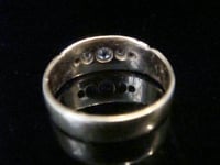 Image 3 of EDWARDIAN 18CT ORNATE YELLOW GOLD BAND OLD CUT DIAMOND GYPSY BAND SIZE L