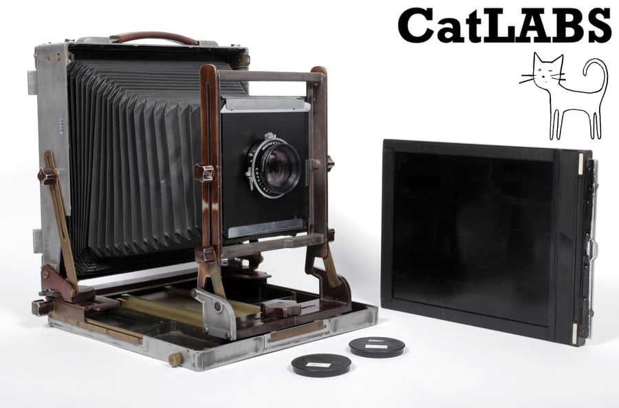 Image of Prototype Kodak Master View 8X10 camera + 300mm lens + Holders + Fresnel #5242