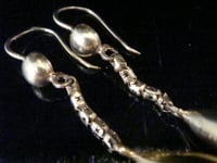 Image 3 of EDWARDIAN VICTORIAN 9CT YELLOW GOLD EARRINGS  WITH STARBURST CHAIN DROP 4.2G