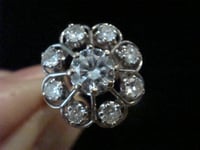 Image 4 of FRENCH EDWARDIAN 18CT WHITE GOLD NATURAL OLD CUT DIAMOND 1.25CT CLUSTER RING