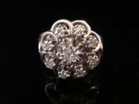 Image 1 of FRENCH EDWARDIAN 18CT WHITE GOLD NATURAL OLD CUT DIAMOND 0.55CT CLUSTER RING