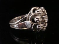 Image 2 of FRENCH EDWARDIAN 18CT WHITE GOLD NATURAL OLD CUT DIAMOND 0.55CT CLUSTER RING