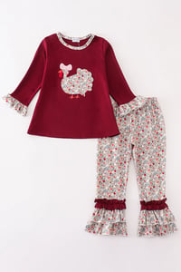 Maroon Thanksgiving Floral Set