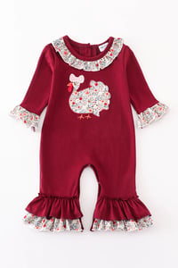 Maroon Thanksgiving Romper