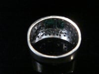 Image 3 of RETRO 18CT NATURAL EMERALD DIAMOND TANK COCKTAIL RING 6g