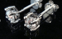 Image 3 of STUNNING 18CT WHITE GOLD OLD CUT DIAMOND 0.65CT CLAW SET STUD EARRINGS