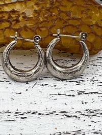 Image 1 of Vintage Etched Hoops