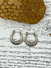 Image 3 of Vintage Etched Hoops