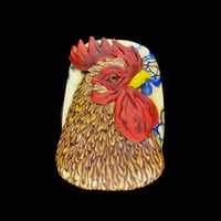 Image 1 of XL. Handsome Variegated Rooster - Flamework Glass Sculpture Bead