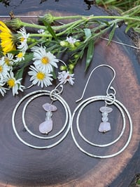 Image 1 of Hoops with Rose Quartz