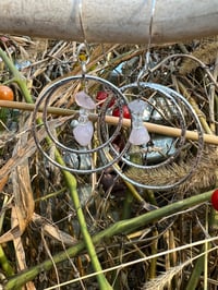 Image 4 of Hoops with Rose Quartz