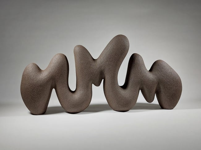Rhythm Form No 2 - Hand-Built Black Ceramic Sculpture
