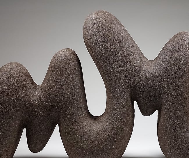 Rhythm Form No 2 - Hand-Built Black Ceramic Sculpture