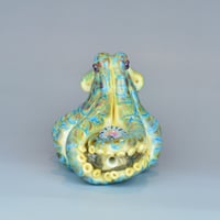 Image 8 of XXXL. Reticulated Turquoise Octopus - Lampwork Glass Sculpture Pendant Bead or Paperweight 