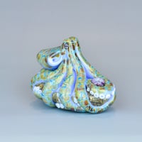 Image 1 of XXL. Reticulated Periwinkle 3D Octopus - Flamework Glass Sculpture