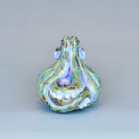 Image 3 of XXL. Reticulated Periwinkle 3D Octopus - Flamework Glass Sculpture