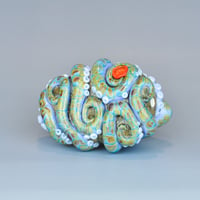 Image 8 of XXL. Reticulated Periwinkle 3D Octopus - Flamework Glass Sculpture