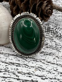 Image 4 of Vintage Malachite signed ring