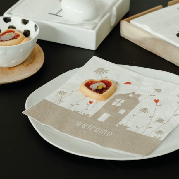 Image of Serviette de Table Papier: Welcome