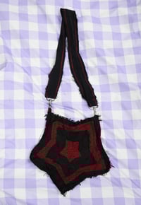Black and Red Denim Star Bag