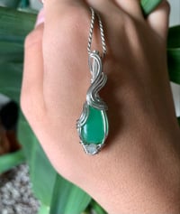 Image 1 of Chrysoprase & Labradorite Pendant