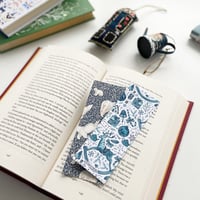 Image 2 of Polar bear and starry sky double sided bookmark