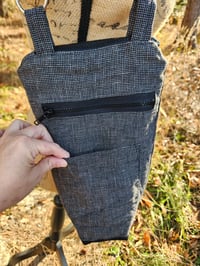 Image 2 of Linen Lunch Tote in Black Colorblock