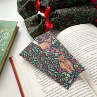 Image 2 of Highland cow and berries double sided bookmark