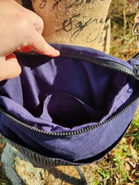 Image 4 of Linen Shoulder Bag in Earthy Colorblock