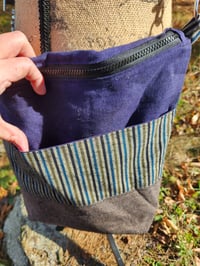 Image 3 of Linen Shoulder Bag in Earthy Colorblock