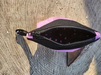 Image 1 of Linen Cosmetic Bag in Pink/Black