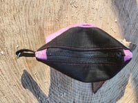 Image 3 of Linen Cosmetic Bag in Pink/Black