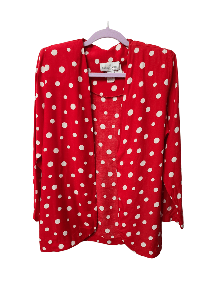 Image of Red & White Polkadot Blazer