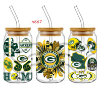 Image 1 of Uv Dtf Wrap Football Green Bay Packers Choice of 2