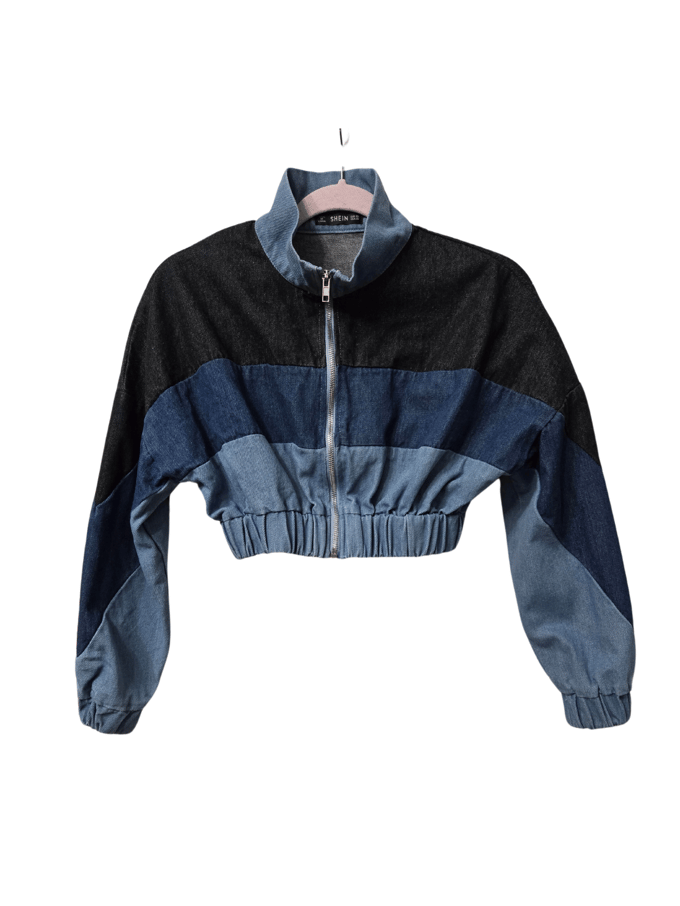 Image of Size XS 3 Shade Denim Crop Jacket