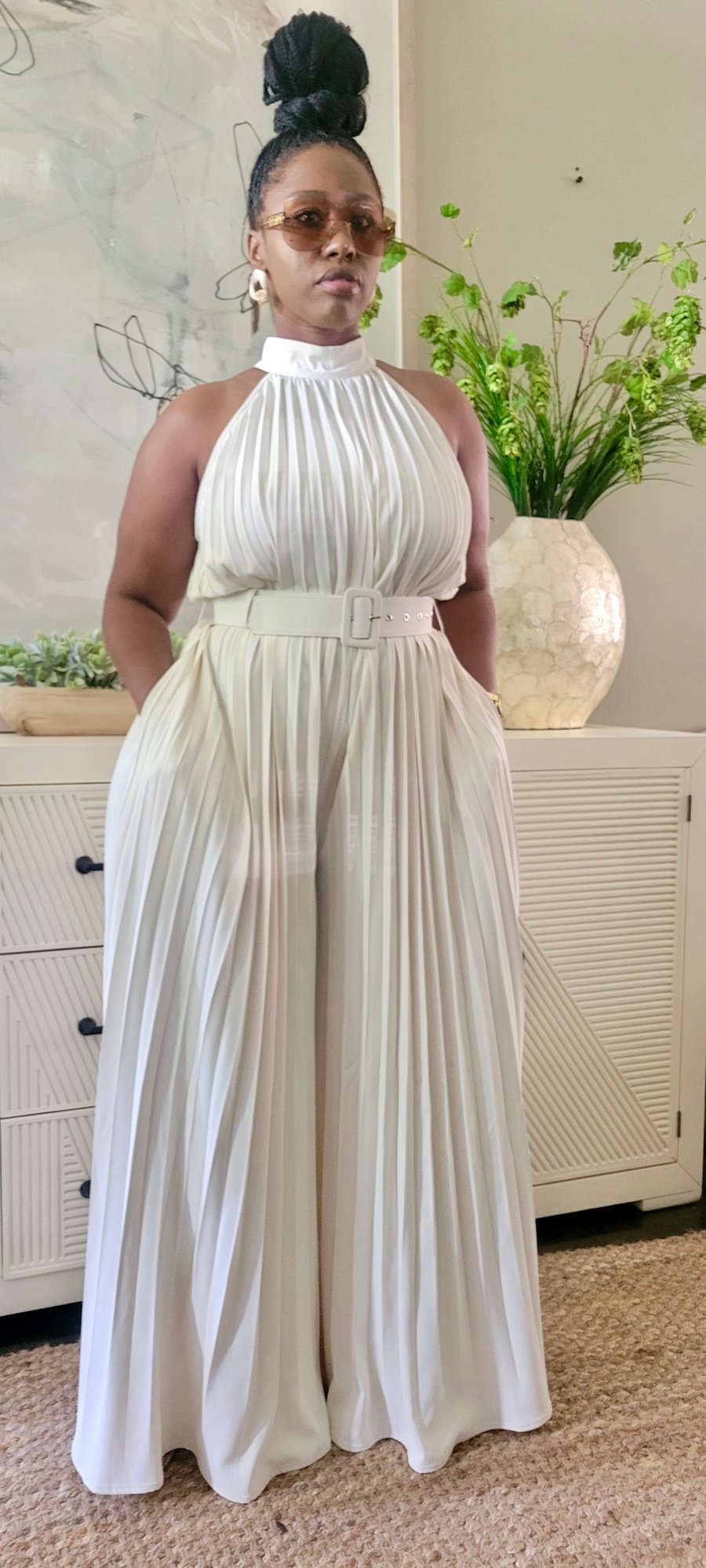 Image of Heavenly Pleated Jumpsuit 