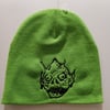 Green beanie with monster