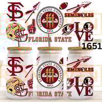 Image 2 of FSU Football Florida State Seminoles Double Sided Uv Dtf Wrap Choice of 2 Designs