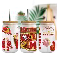 Image 1 of Double Sided Uv Dtf Wrap Forty Niners 49ers Football Choice of 4 Designs