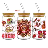Image 3 of Double Sided Uv Dtf Wrap Forty Niners 49ers Football Choice of 4 Designs
