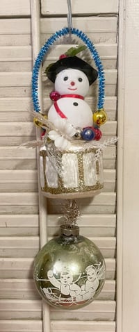 Snow Fun! Vintage Snowman Christmas Ornament