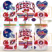 Ole Miss Rebels Football Double-Sided UV DTF Wrap.      1881