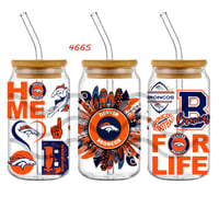 Image 2 of Double Sided Uv Dtf Wrap Denver Broncos Football Choice of 3 Designs