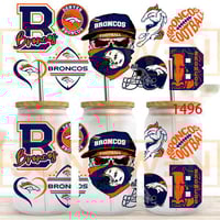Image 3 of Double Sided Uv Dtf Wrap Denver Broncos Football Choice of 3 Designs