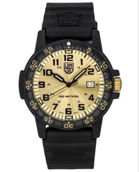 Luminox Sea Turtle Giant Plastic Strap Gold Dial Swiss Quartz XS.0325.GP 100M Men's Watch