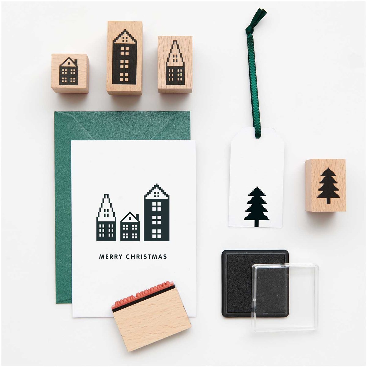 Image of Merry Christmas House Stamp set