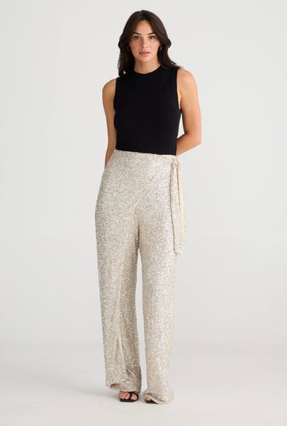 Image of Mae Wrap Pant. Champagne. By Brave and True.