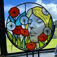 Image 3 of Thoughts of Spring stained glass artwork. 
