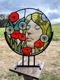 Image 1 of Thoughts of Spring stained glass artwork. 